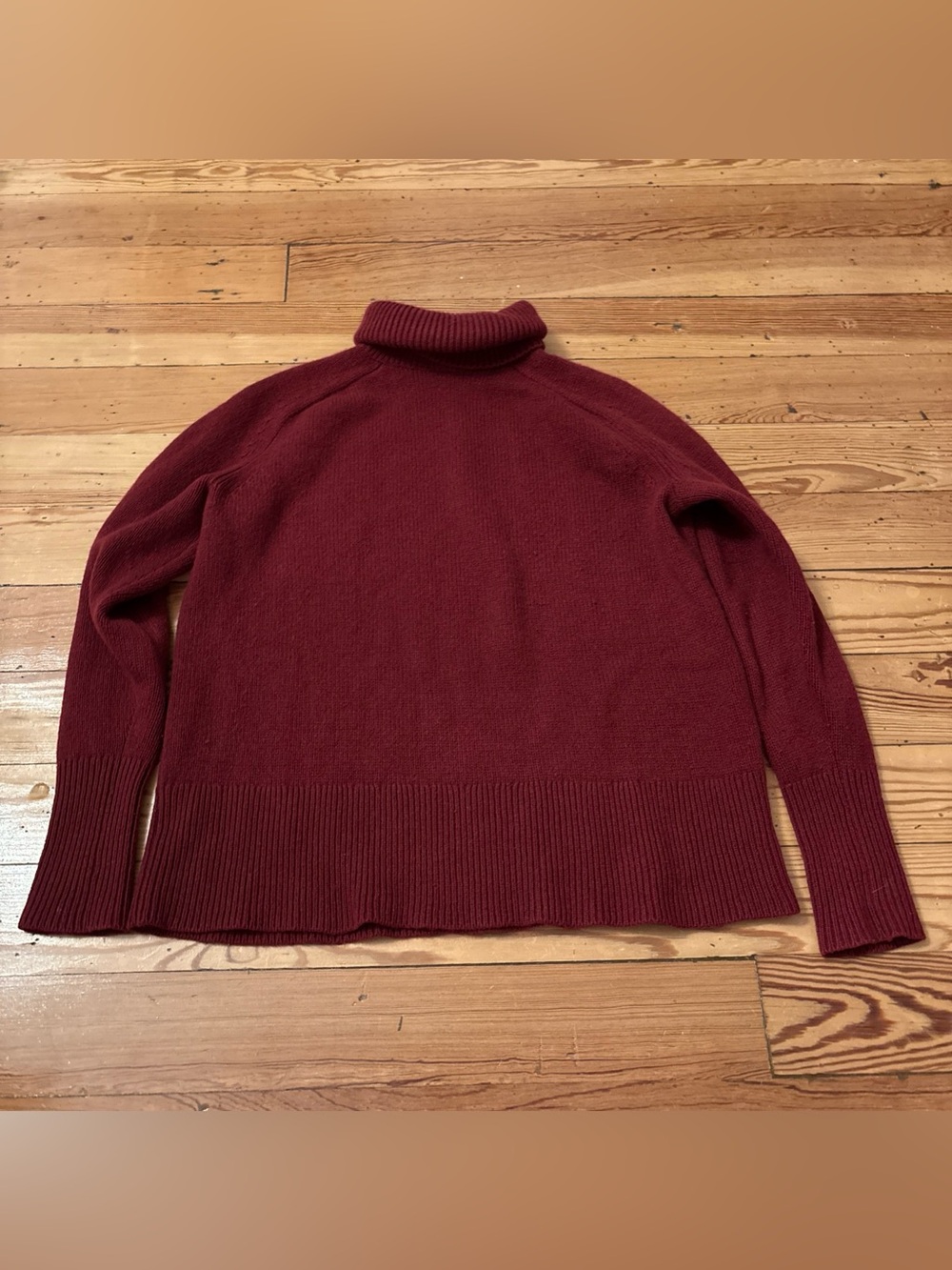 J.Crew Everyday Cashmere Boyfriend Turtleneck Sweater~ S~ Burgundy AD352 Small